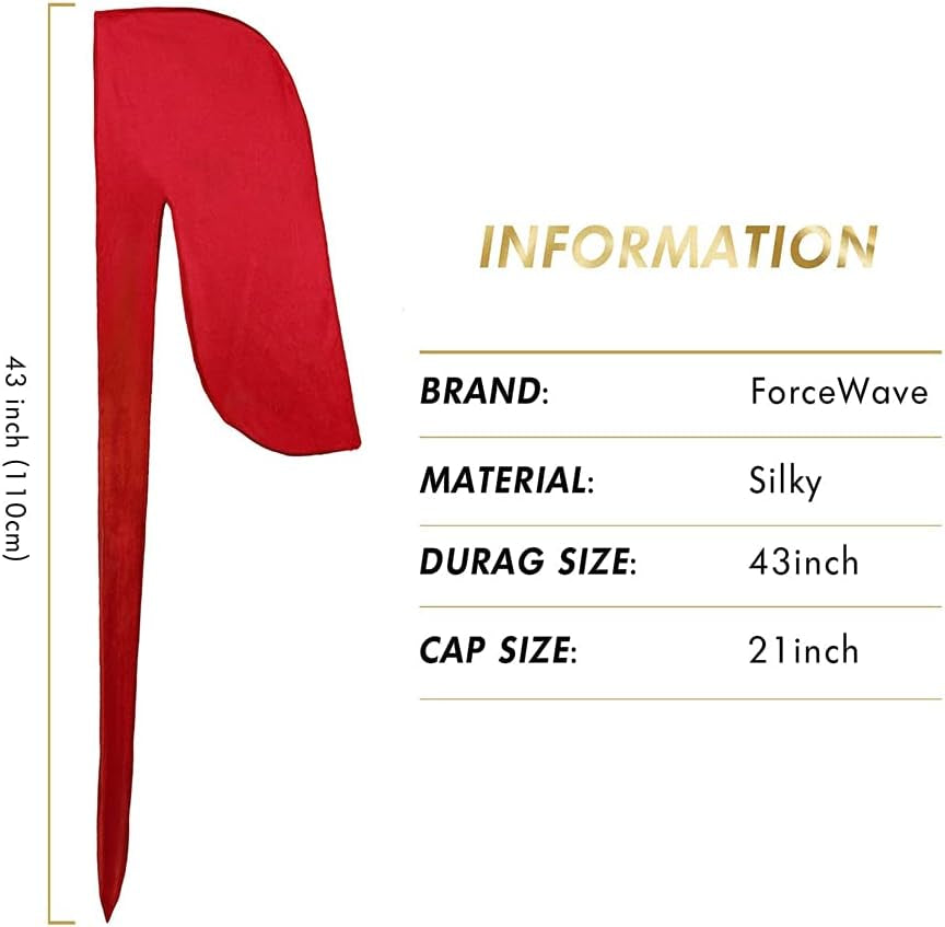 4PCS Silky Durags for Men Women 360 Waves with 1 Wave Cap, Silky Satin Durag Extra Long Tails - PHamily Hair Care 