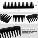 4Pcs Curly Hair Brush Set for Adult & Kids Wet or Dry, Detangling Brush for 3/4ABC Hair with Detangler Spray Bottle & Wide Tooth Comb (3+1, Black) - PHamily Hair Care 