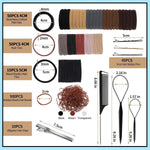 ALL-IN-ONE ACCESSORY KIT:  Elastic Hair Ties Kit, Hair Accessories forGreat Value Hair Ties Kit: Includes 900PCS rubber elastic hair bands( transparent, black and brown) and each color 300PCS + 15PCS 4mm black elastic hair ties + 50PCSElastic Hair Bands, Black Hair Ties, Cotton Hair Tie, Rubber Hair Bands, Hair Pins, Tie Hair Tools, Rat Tail Comb, Hair Ties Kit