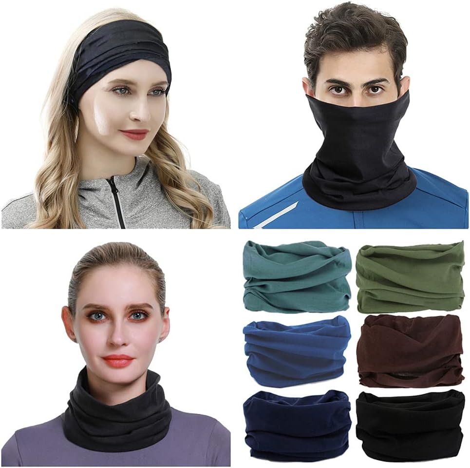 Headband Neck Gaiter Head Wrap Headwear Face Mask Magic Scarf Bandana for Men and Women